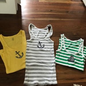 J.CREW 3 favorite tank with anchors S